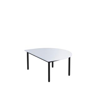 12:38 FSC BX Pöytä Akustik Optimal Laminat, puolipyöreä 120/90 cm, musta jalusta