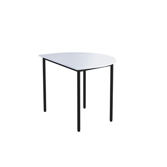 12:38 FSC BX Pöytä Akustik Optimal Laminat, puolipyöreä 120/90 cm, musta jalusta