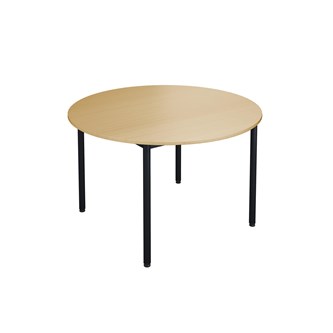 12:38 FSC BX Pöytä Akustik Optimal Laminat, ø 120 cm, musta jalusta