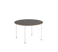12:38 BX Pöytä Akustik Optimal Linoleum, ø 120 cm, valkoinen jalusta