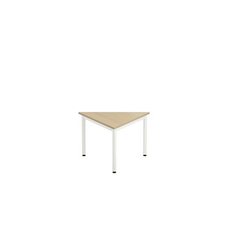 12:38 FSC BX kolmiopöytä, 80x80x80 cm, suorat kulmat, valkoinen jalusta