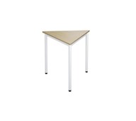 12:38 FSC BX kolmiopöytä, 80x80x80 cm, suorat kulmat, valkoinen jalusta