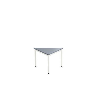 12:38 FSC BX kolmiopöytä, 80x80x80 cm, pyöreät kulmat, valkoinen jalusta