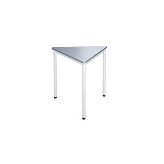 12:38 FSC BX kolmiopöytä, 80x80x80 cm, pyöreät kulmat, valkoinen jalusta