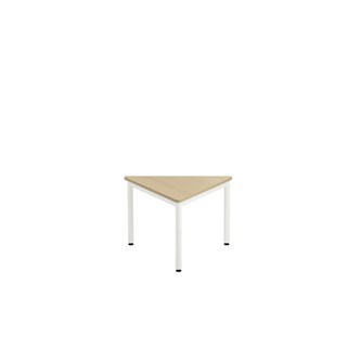 12:38 FSC BX kolmiopöytä, 80x80x80 cm, pyöreät kulmat, valkoinen jalusta