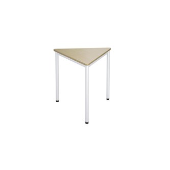 12:38 FSC BX kolmiopöytä, 80x80x80 cm, pyöreät kulmat, valkoinen jalusta
