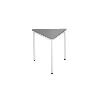 12:38 FSC BX kolmiopöytä, 80x80x80 cm, pyöreät kulmat, valkoinen jalusta