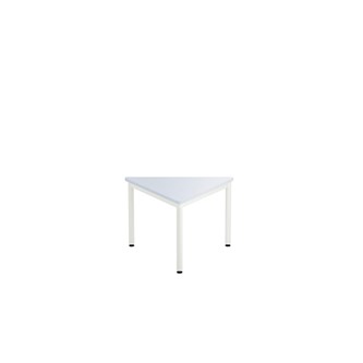 12:38 FSC BX kolmiopöytä, 80x80x80 cm, pyöreät kulmat, valkoinen jalusta