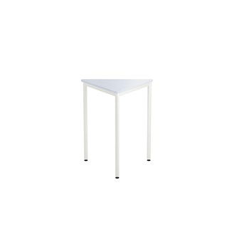 12:38 FSC BX kolmiopöytä, 80x80x80 cm, pyöreät kulmat, valkoinen jalusta