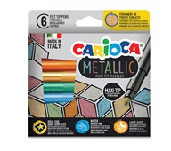 Kuitukärkikynä Carioca Metallic Maxi, 6 väriä