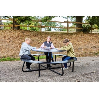 Rörvik piknik-pöytä, massiivilaminaattia, pyöreä ø120 K70 cm