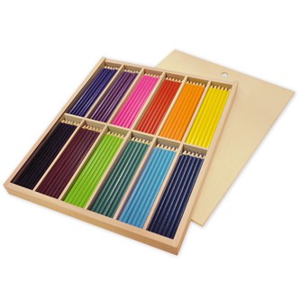 Värikynä, 12 väriä x 18 kpl ja puulaatikko