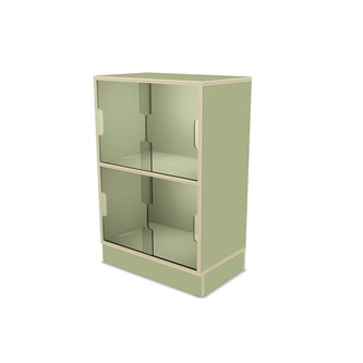 Fixa vitriinikaappi 2:2, sokkelilla, plexiliukuovet, S36/46 cm