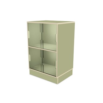 Fixa vitriinikaappi 2:2, sokkelilla, plexiliukuovet, S36/46 cm
