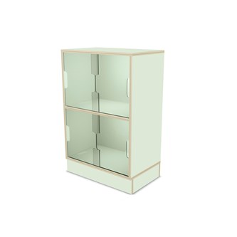 Fixa vitriinikaappi 2:2, sokkelilla, plexiliukuovet, S36/46 cm