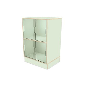 Fixa vitriinikaappi 2:2, sokkelilla, plexiliukuovet, S36/46 cm
