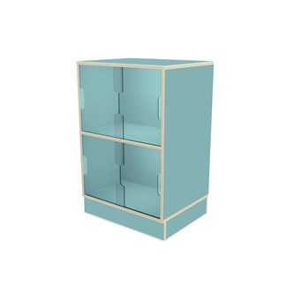 Fixa vitriinikaappi 2:2, sokkelilla, plexiliukuovet, S36/46 cm