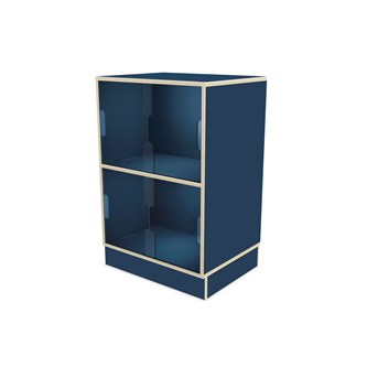 Fixa vitriinikaappi 2:2, sokkelilla, plexiliukuovet, S36/46 cm