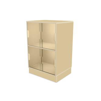 Fixa vitriinikaappi 2:2, sokkelilla, plexiliukuovet, S36/46 cm