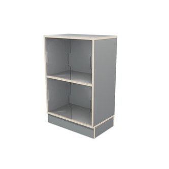 Fixa vitriinikaappi 2:2, sokkelilla, plexiliukuovet, S36/46 cm