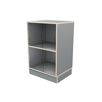 Fixa vitriinikaappi 2:2, sokkelilla, plexiliukuovet, S36/46 cm