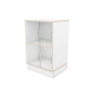 Fixa vitriinikaappi 2:2, sokkelilla, plexiliukuovet, S36/46 cm