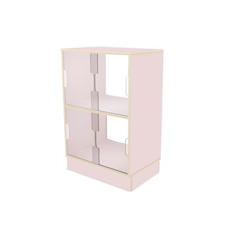 Fixa vitriinikaappi 2:2, sokkelilla, plexiliukuovet ja -takaseinä, S36/46 cm