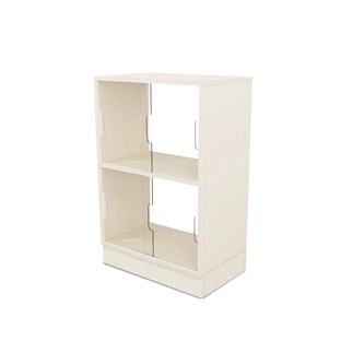 Fixa vitriinikaappi 2:2, sokkelilla, plexiliukuovet ja -takaseinä, S36/46 cm