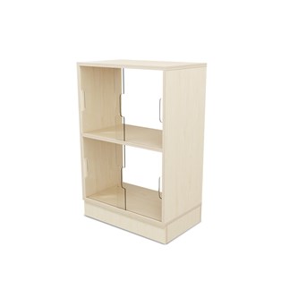Fixa vitriinikaappi 2:2, sokkelilla, plexiliukuovet ja -takaseinä, S36/46 cm