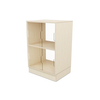 Fixa vitriinikaappi 2:2, sokkelilla, plexiliukuovet ja -takaseinä, S36/46 cm