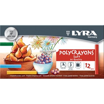 Kuivapastelliliitu Lyra Polycrayons, 12 väriä