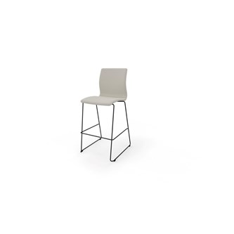 Tekla baarituoli ik 77 cm, sileä istuin, musta kelkkajalka