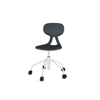 Poly BX tuoli, large, ik 46-57 cm, korkea ristikko, pyörillä, valkoinen runko