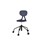 Poly BX tuoli, medium, ik 46-57 cm, korkea ristikko, pyörillä, musta runko