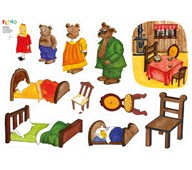 Flanellikuvat Kultakutri ja kolme karhua