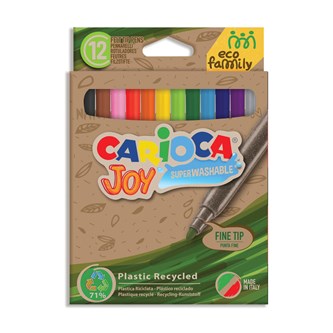 Kuitukärkikynä Carioca ECO, 12 väriä x 12 kpl
