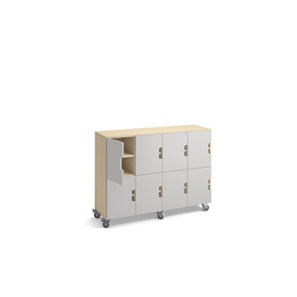 Fixa RM 8-lokeroinen ovilla ja pyörillä, koivurunko, S36 cm