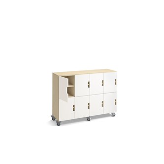 Fixa RM 8-lokeroinen ovilla ja pyörillä, koivurunko, S36 cm