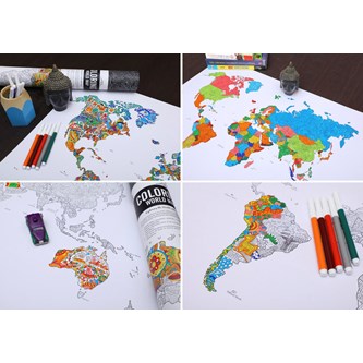 Väritettävä maailmankartta