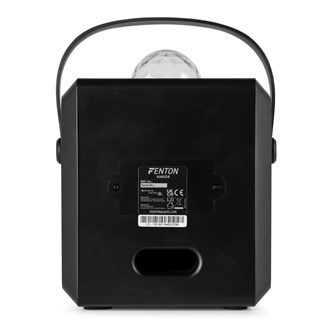 Kaiutin mikrofonilla ja valoefektillä