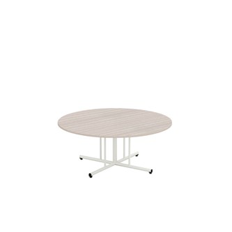 12:38 FSC BX pöytä HT Ø 120 cm, valkoinen pilarijalusta