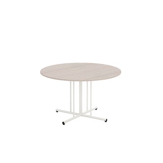 12:38 FSC BX pöytä HT Ø 120 cm, valkoinen pilarijalusta