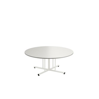 12:38 FSC BX pöytä HT Ø 120 cm, valkoinen pilarijalusta