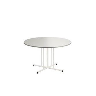 12:38 FSC BX pöytä HT Ø 120 cm, valkoinen pilarijalusta
