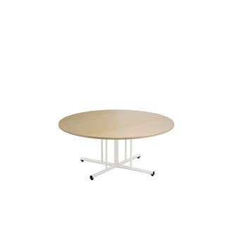 12:38 FSC BX pöytä HT Ø 120 cm, valkoinen pilarijalusta