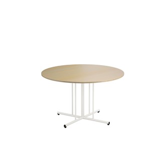 12:38 FSC BX pöytä HT Ø 120 cm, valkoinen pilarijalusta