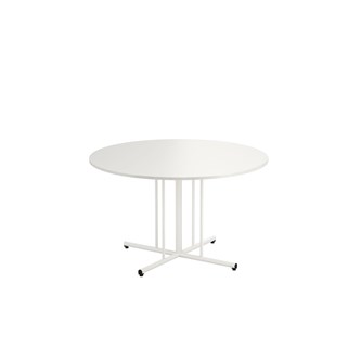 12:38 FSC BX pöytä HT Ø 120 cm, valkoinen pilarijalusta