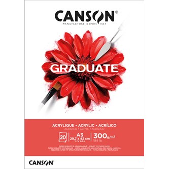 Akryylivärilehtiö Canson Graduate A3, 290 g
