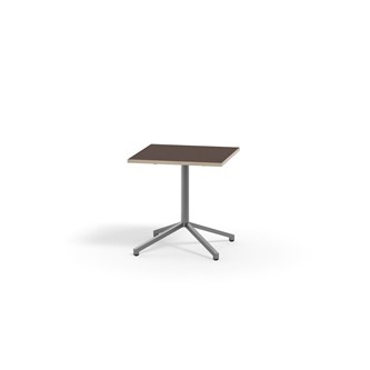 Pilare pöytä, akustik laminat, 70x70 cm, hopea jalusta