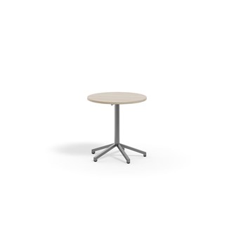 Pilare pöytä, akustik laminat, Ø 70 cm, hopea jalusta